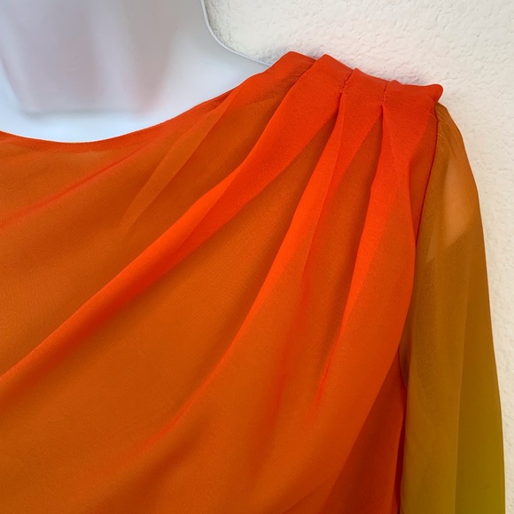 Ronny Kobo Timbra Ombre Chiffon Open V Back Dress Sz S - Picture 4 of 16